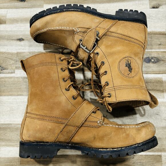 Polo Ralph Lauren Boots Men\'s Ranger Leather Size 8D Military Buckle Moc Toe main image 5